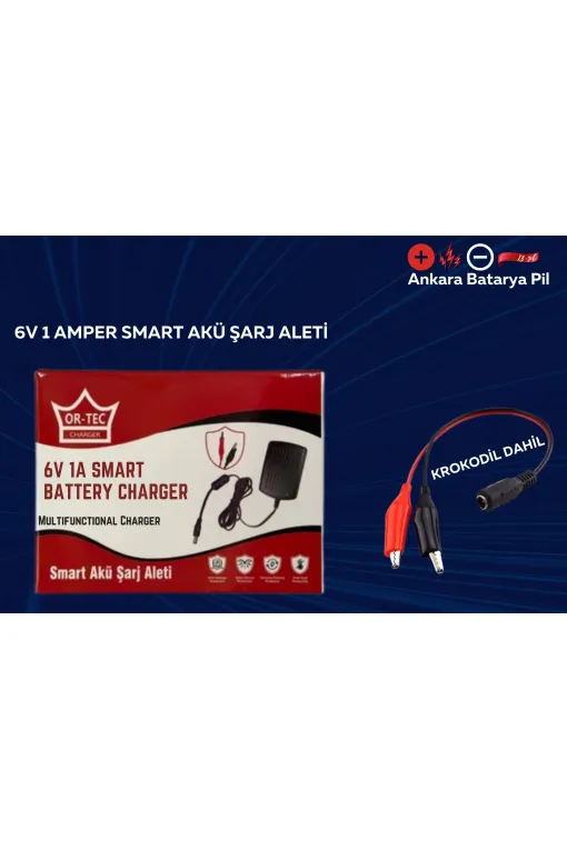 Yokohama 6 Volt 12 Amper Akü ve Ortec 6 Volt 1 Amper Şarj Cihazı Yokohama 6 Volt 12 Amper Akü ve Ortec 6 Volt 1 Amper Şarj Cihazı